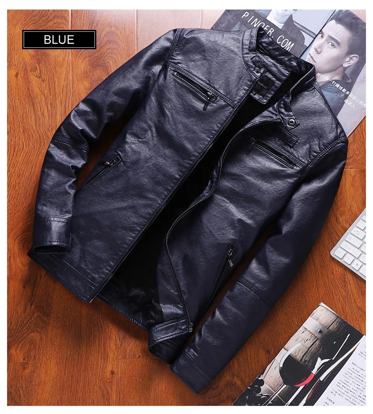 2019 Новая повседневная мягкая подкладка Veste Cuir Moto Homme