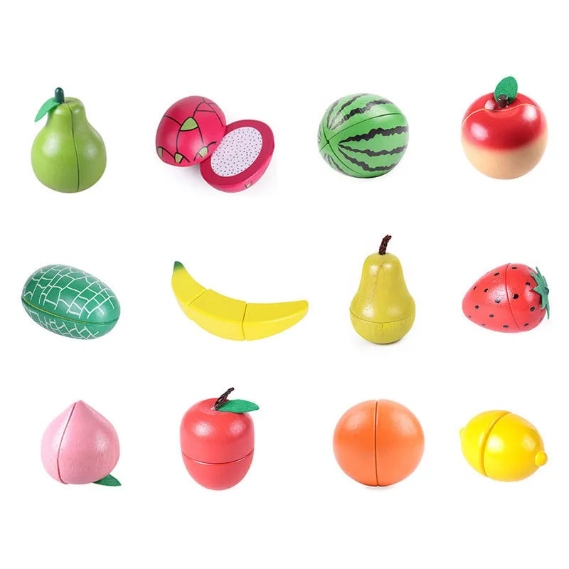 

Wooden House Fruits And Vegetables Cut And Look Toy Simulation Kitchen Toys Magnet Single Selling Cuts