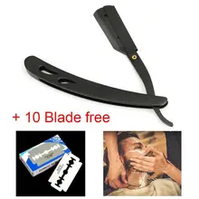 Ручная бритва с прямым краем из нержавеющей стали, острое бритвенное складное бритье, бритье, держатель для бороды(без лезвия