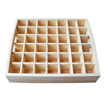 

EGOCLASSIC Handmade Refined Wooden Tray 42 holes Essential Oil Storage Box 5ml or 10ml bottles Natural pine wood SPA supplies