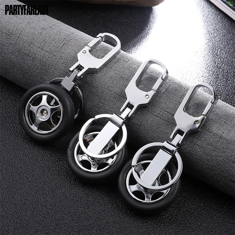 Casual Black Tyre Key Chains Creative Cool Resin Zinc Alloy Keychain for Dad Boyfriend Birthday