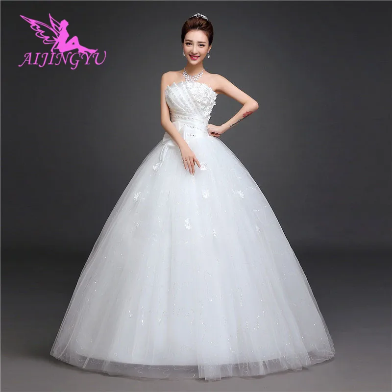 

AIJINGYU 2018 communion free shipping new hot selling cheap ball gown lace up back formal bride dresses wedding dress WK313