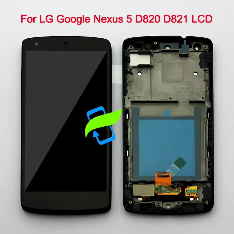 

4.95" Original Display For LG Google Nexus 5 LCD with Touch Screen Digitizer Assembly with Frame For LG Nexus 5 LCD D821 D820