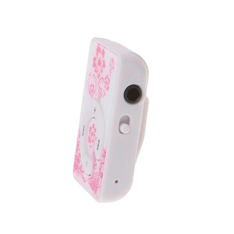 Модный цветочный принт мини музыкальный MP3-плеер 32 Гб TF карта с usb-кабелем+ наушники
