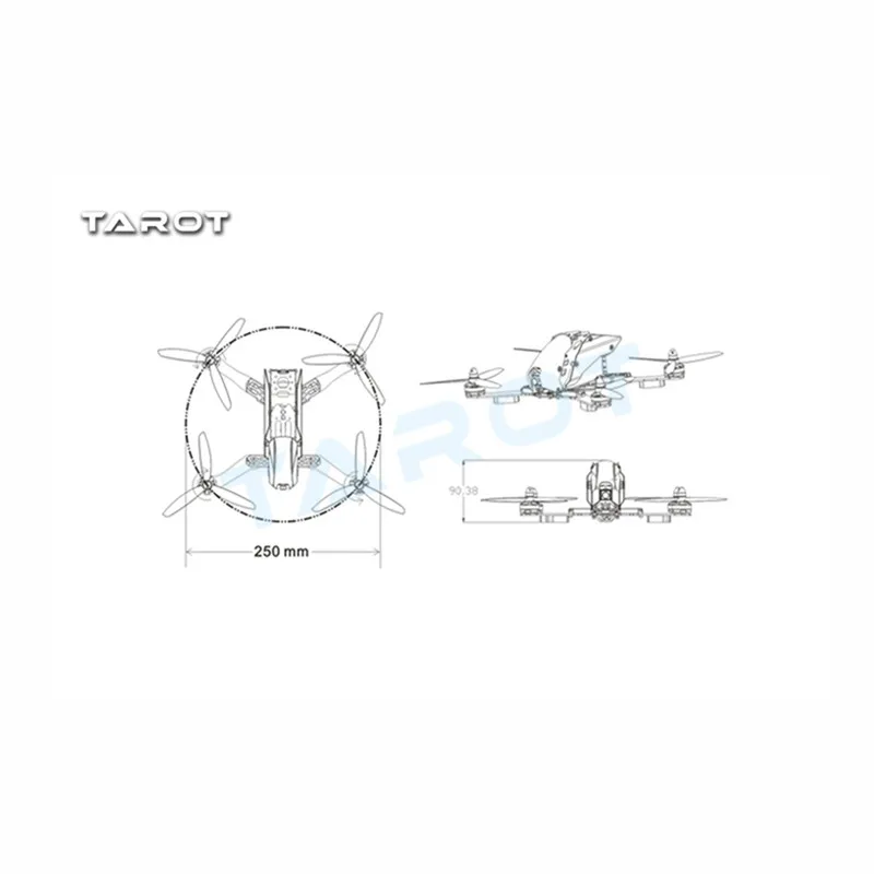 Таро RC Robocat TL250H углеродное стекло волокно смешанный DIY 250 Мини FPV Квадрокоптер