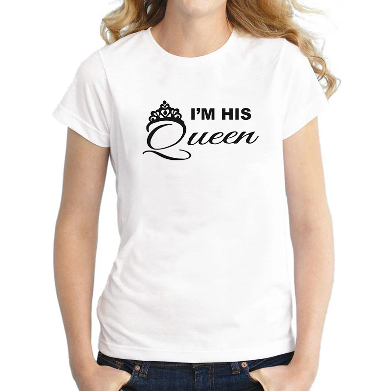 Original pstyle couple t shirt for lovers summer short sleeve t-shirt king and queen letters print tshirt brand tee tops Original pstyle couple t shirt for lovers summer short sleeve t-shirt king and queen letters print tshirt brand tee tops