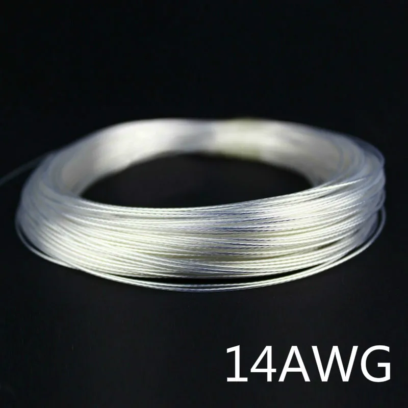 

1/5/10/50/100 meters Silver Plated 14AWG Teflon Wire OD 2.4mm High temperature line computer power transformation line 7 Colors