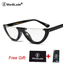 WarBLade уникальные женские солнцезащитные очки кошачий глаз в полуоправе, брендовые дизайнерские модные женские розовые оттенки/прозрачные линзы