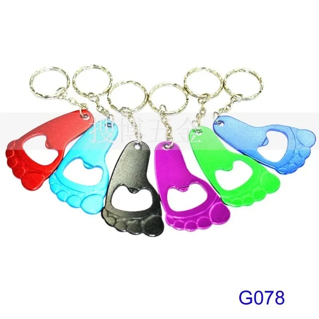 

100pcs/lot Creative Baby Foot Keychain Bottle Opener & Cute Foot Aluminium Alloy Bottle Opener Key Chain Welcome
