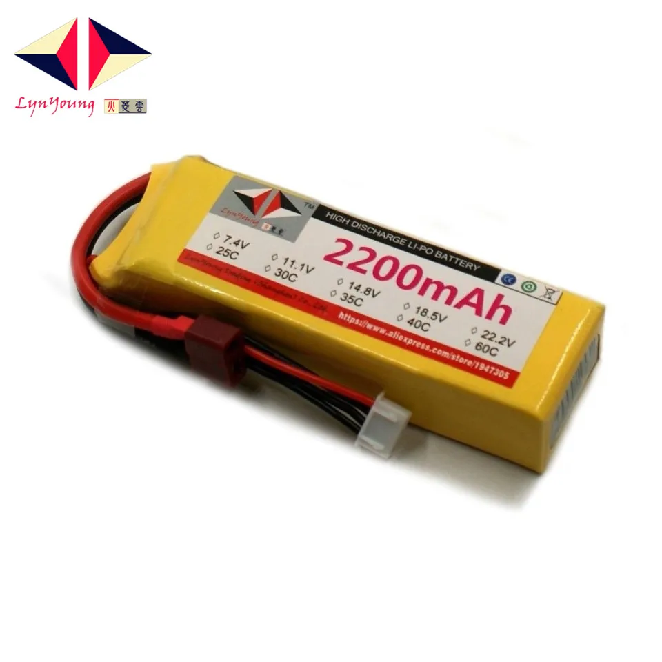 

LYNYOUNG rc 11.1V Lipo battery 3s 2200mAh 40C for Truck Boats Car Drones Airplane
