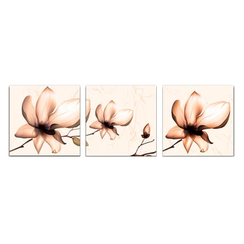 

3 Panel Canvas Oil Painting Wall Pictures for Modular Living Room Decoration Oil Paintings Flower Picture