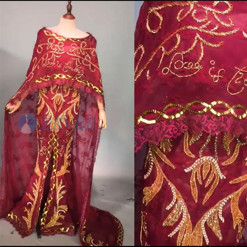 

Sexy Shining Sequins Evening Dress Red beaded rhinestone tail Long Dresses Female Singer Mesh Stage Wear Costume Nightclub Show