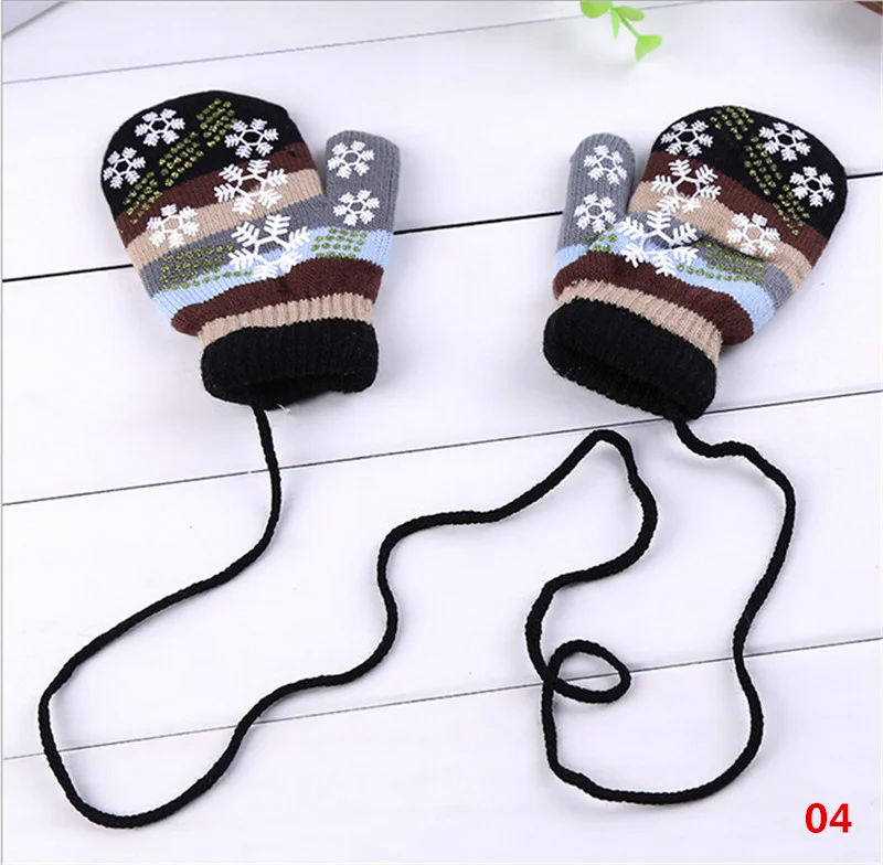 Детские перчатки осень-зима детские перчатки теплые варежки для мальчиков и девочек перчатки со снежинками