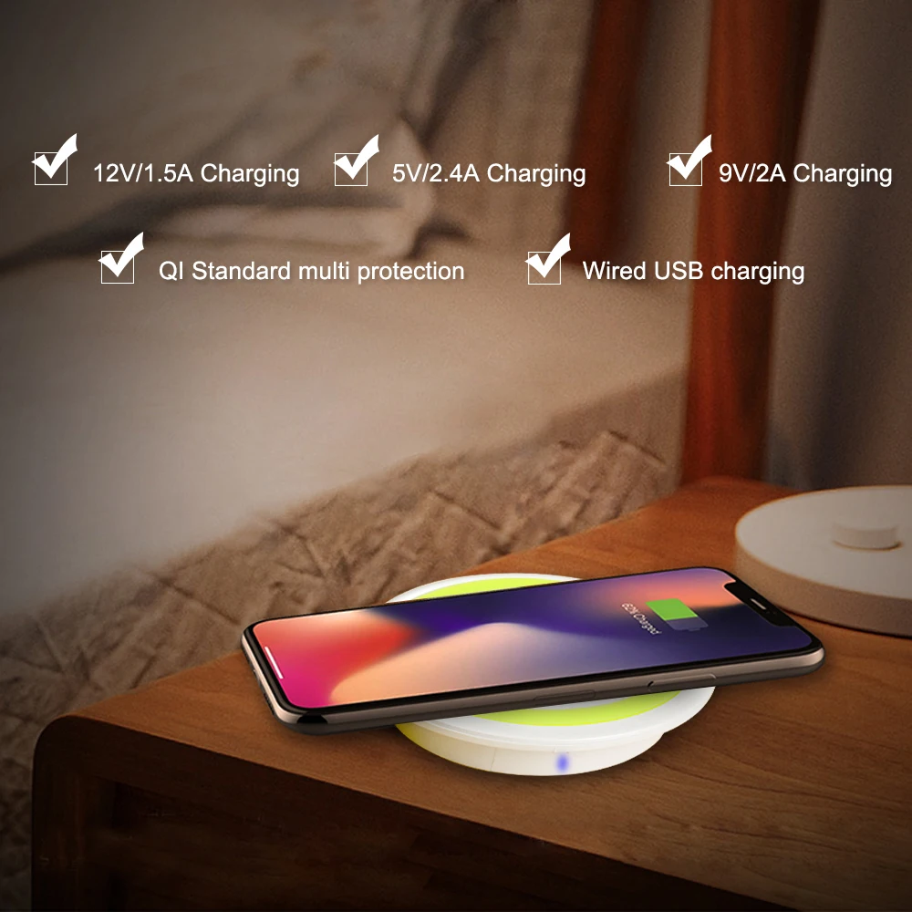 

Wireless Charger USB Quick Charge QC 3.0 Fast Qi Cargador Inalambrico Phone For Samsung S8 S7 Edge For Iphone 8 Plus X Chargeur