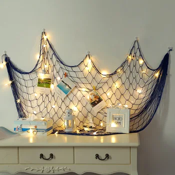 

New Multiple Size Mediterranean Fishing Net Wall Decor Ornaments For House Room Office Club Bar Party Decoration