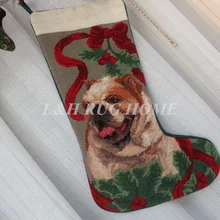 Рождество кружево Винтаж ручной работы Рождественские носки милые Товары для собак Дизайн чулок Носки для девочек 28x43 см