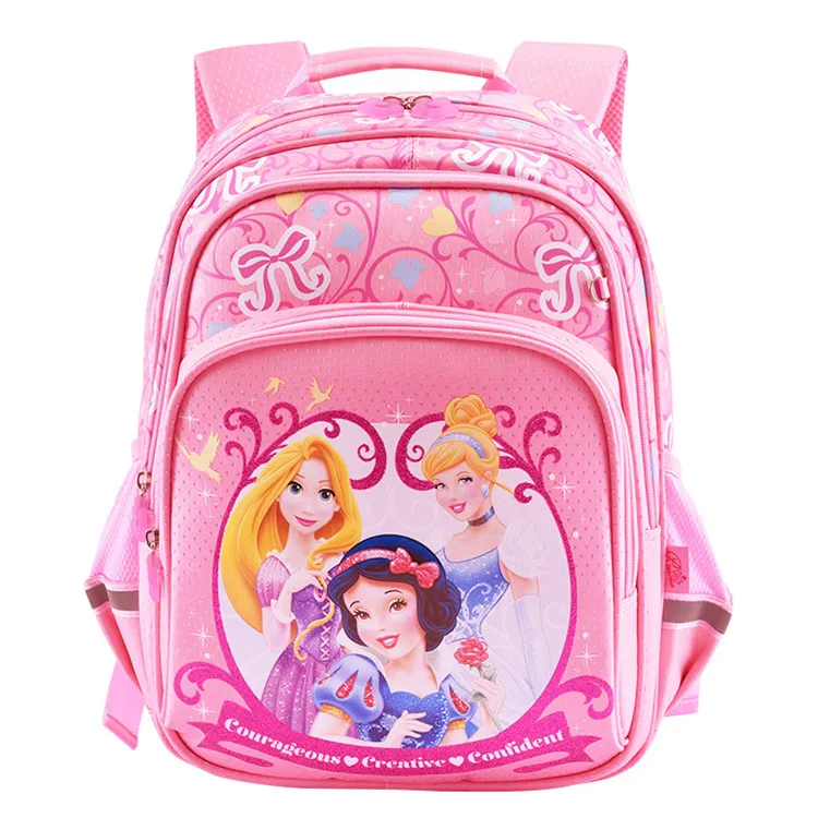 Princess Rapunzel Snow White Bag Primary Elementary School Backpacks Schoolbag Children School Bags for Girls Kids Bag Rucksacks - Цвет: Розовый