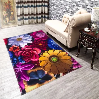

3D Floral Rose Carpet Printed Area Rug For Living Room Yoga Mat Bedroom Rugs Home Decoration Carpet Child Play Pad Door Mats