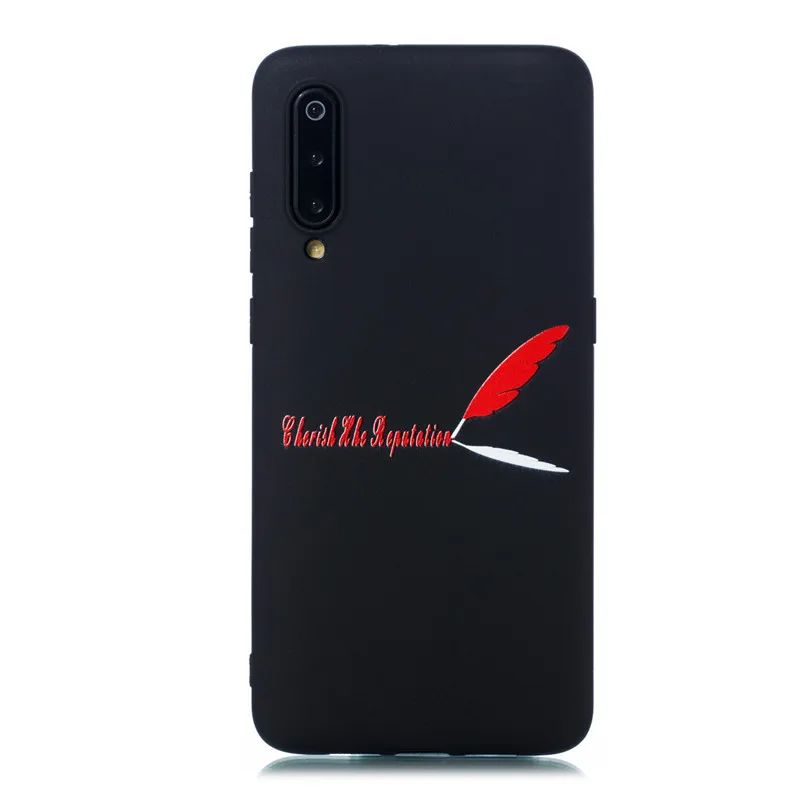 

Cover For Xiaomi Mi 9 Case Soft TPU coloured drawing painting Wind chime Feather Starry sky Fashion Mobile Phone Cases