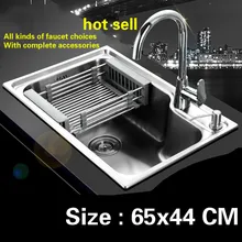 Бытовая кухонная раковина маленькая прочная 0,8 мм 304 нержавеющая сталь Горячая Распродажа 650x440 мм