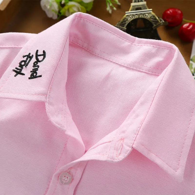 Летняя рубашка для маленьких мальчиков; милая Повседневная хлопковая одежда с короткими рукавами и вышивкой в виде щенка; цвет синий, розовый, белый