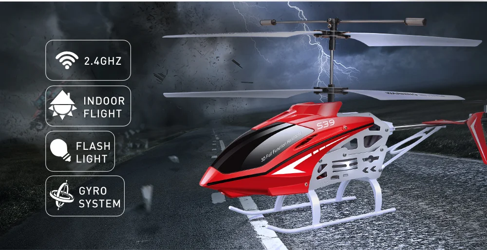 Syma S39 2,4G 3CH RC вертолет с гироскопом СВЕТОДИОДНЫЙ Алюминиевый противоударный пульт дистанционного управления 100 м самолет детские игрушки