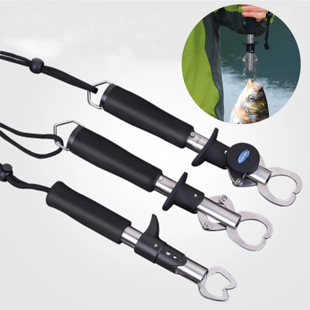 1Pcs Stainless Steel Fishing Gripper Weigh Portable 15kg Fish Lip Grip
