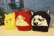 Shiba Inu Doge animal anime cartoon creative toy Huskie Husky /Cat humor gift kawai drama boy children unisex knitted cap