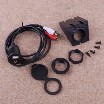 

CITALL Car Auto Universal Dash Flush Mount 2RCA Male to 3.5mm AUX USB Female Stereo Extension Cable