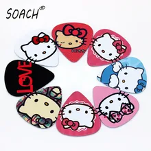 Soach 10 pçs novo gato dos desenhos animados baixo guitarra paddle espessura 0.71mm plástico acessórios guitarra acústica picaretas