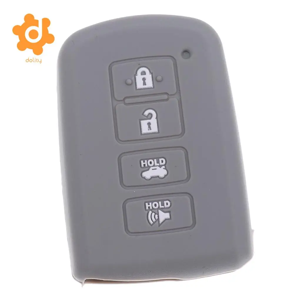 2x Silicone Car Key Shell Fob Case Cover for Toyota Avalon RAV-4 Clear+Gray