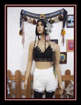 

Belly dance lace top Lace belly danc bra top vest top DE15