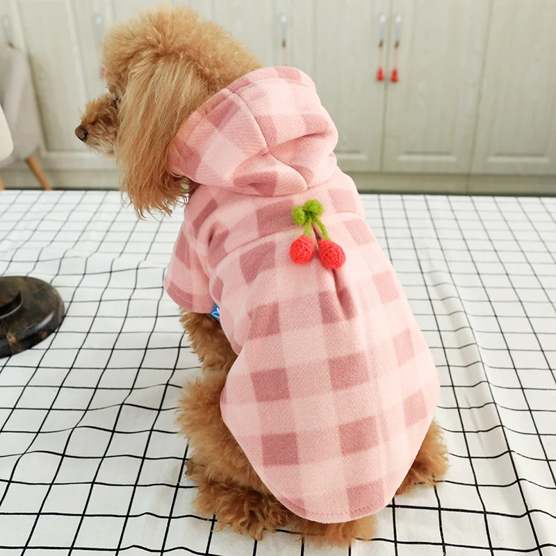 

Autumn Spring Dog Clothes Coat Jacket Outfit Cute Cherry Cat Clothing Chihuahua Puppy Apparel Poodle Bichon Pet Costume