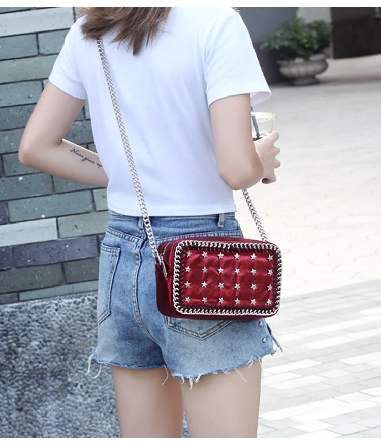 NIGEDU brand Small chain flap Crossbody Bag Female messenger bag Stella Star rivets Shoulder bag 2018 high quality Clutch purse Handbags (17)