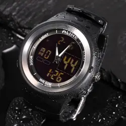 Новое поступление Мужчины Спорт на открытом воздухе часы высокого качества Dual Time многофункциональный цифровой часы 50 м водонепроницаемые