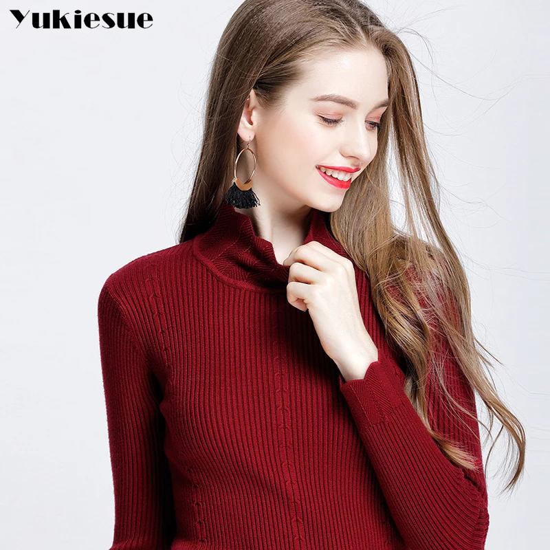 

2017 winter warm Women Sweaters and Pullovers Sueter Mujer Solid Slim Sexy Elastic Women Tops pull femme pullover