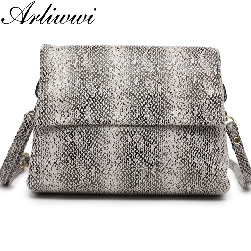 

Brand Designer Summer Small Serpentine Pattern Embossed Shiny Bags Handbags For Women Multi Pockets Cross Body Bag Femal