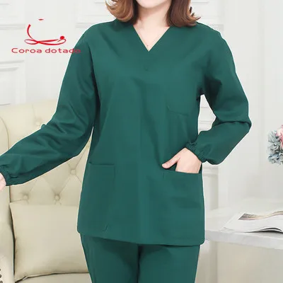 Управление одежда темно-зеленый тканевая мочалка ручная одежда с коротким рукавом мужская и женская изоляционная одежда врача одежда