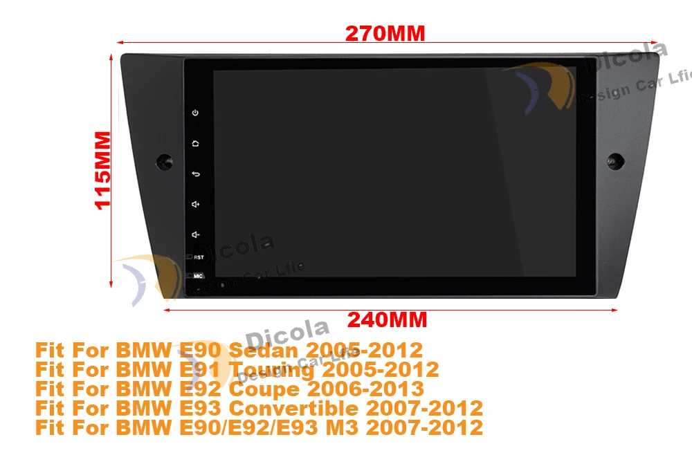 Cheap IPS HD 9" Android 8.1 Radio Multimedia Car Stereo Player GPS DAB No DVD for BMW E90 Sedan 2005-2011 2012 E91 E92 E93 Head unit 0