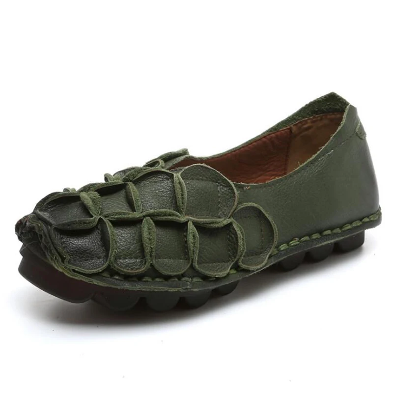 Hand Leder K195 2 Wohnungen Frauen Frühling 4 Mokassins Flexible 1 Faulenzer Schuhe Genäht 2018 3 Flache Frau Freizeitschuhe Echtem 65OwTqX