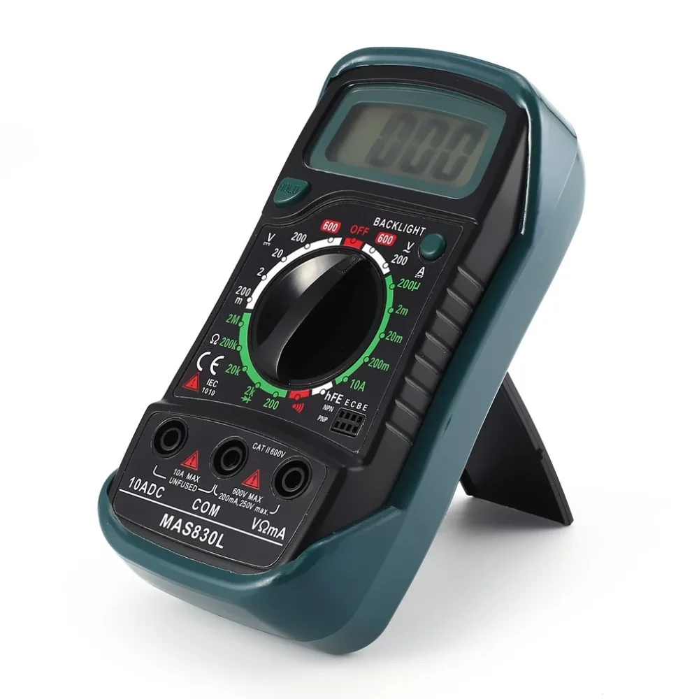 

A830L Mini Pocket Digital Multimeter 1999 Counts AC/DC Volt Amp Ohm Diode hFE Continuity Tester Ammeter Voltmeter