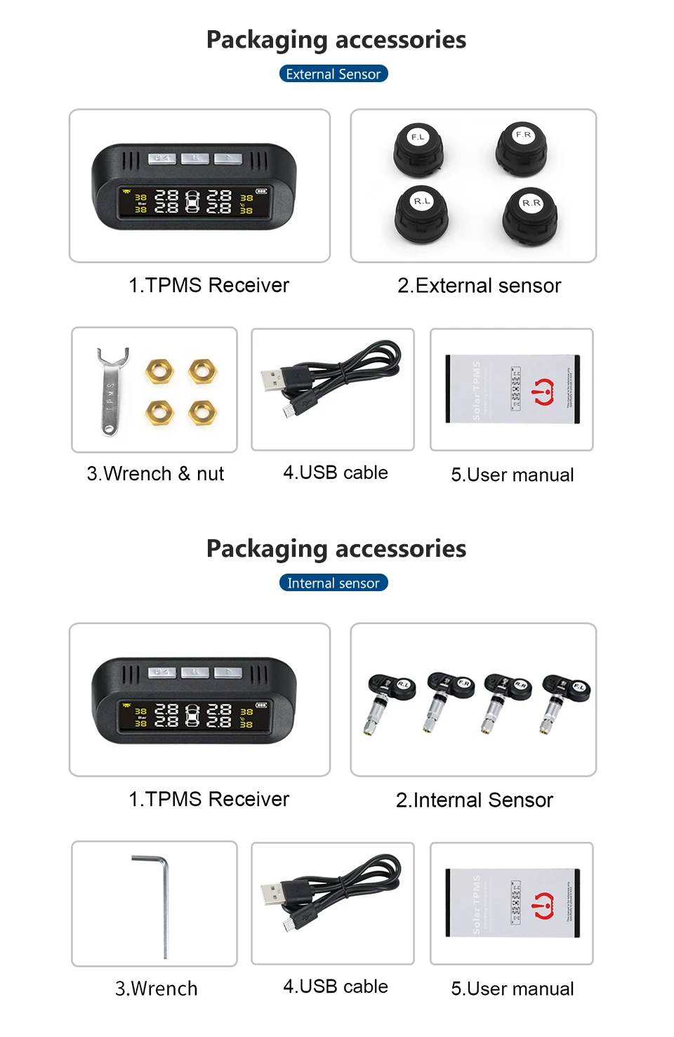 AOSHIKE TPMS автомобильная система давления в шинах цифровой ЖК-дисплей Солнечный или USB автомобильный беспроводной 4 внутренних датчика с голосовой передачей