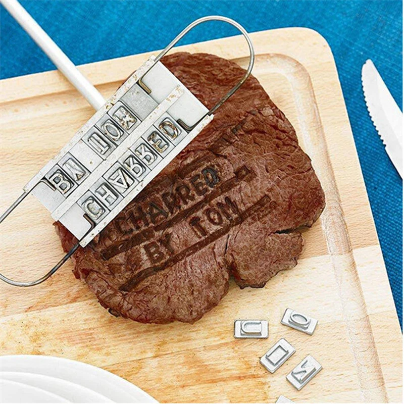 

BBQ Meat Branding iron with changeable letters Fun BBQ tool Personality Steak Meat tool Barbecue Accessories cooking tool set