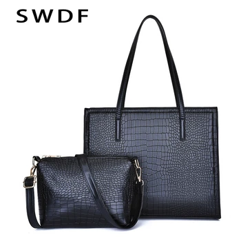 

SWDF Women Big Quality Shoulder Bag Women Retro Alligator Handbag Crocodile Pattern Crossbody Bag Ladies Handbags Composite Bag