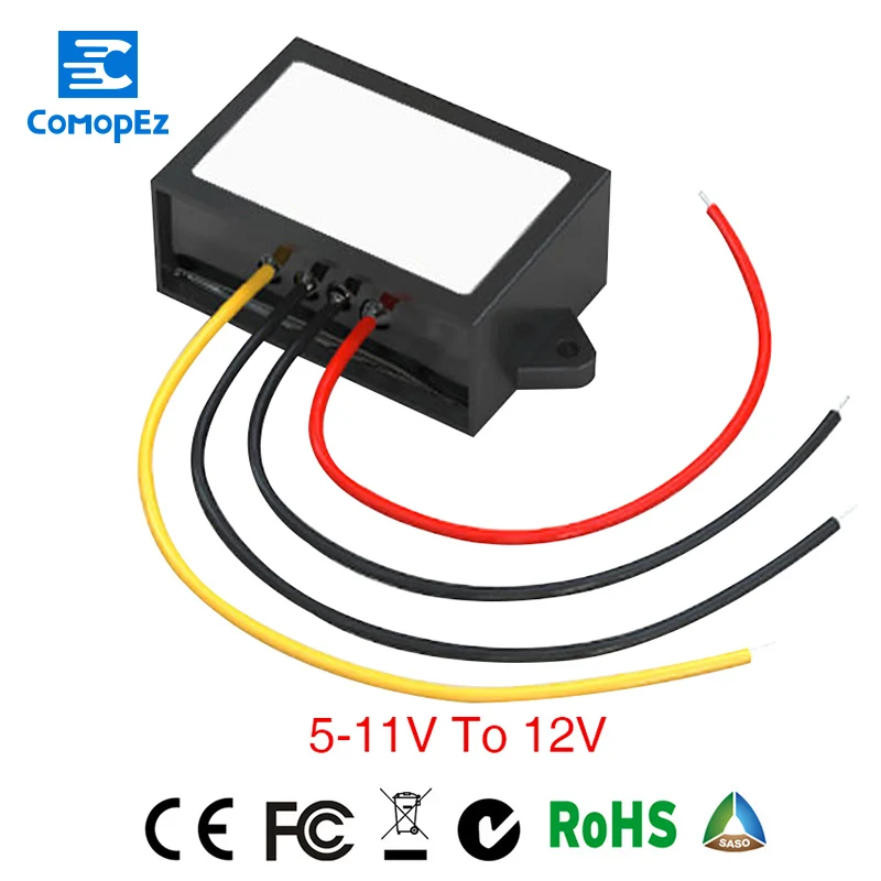 

Power Supply Converter DC/DC Step-up 5V(5-11V) to 12V 4A Waterproof Control Car Module Low Heat Auto Protection dc power conver