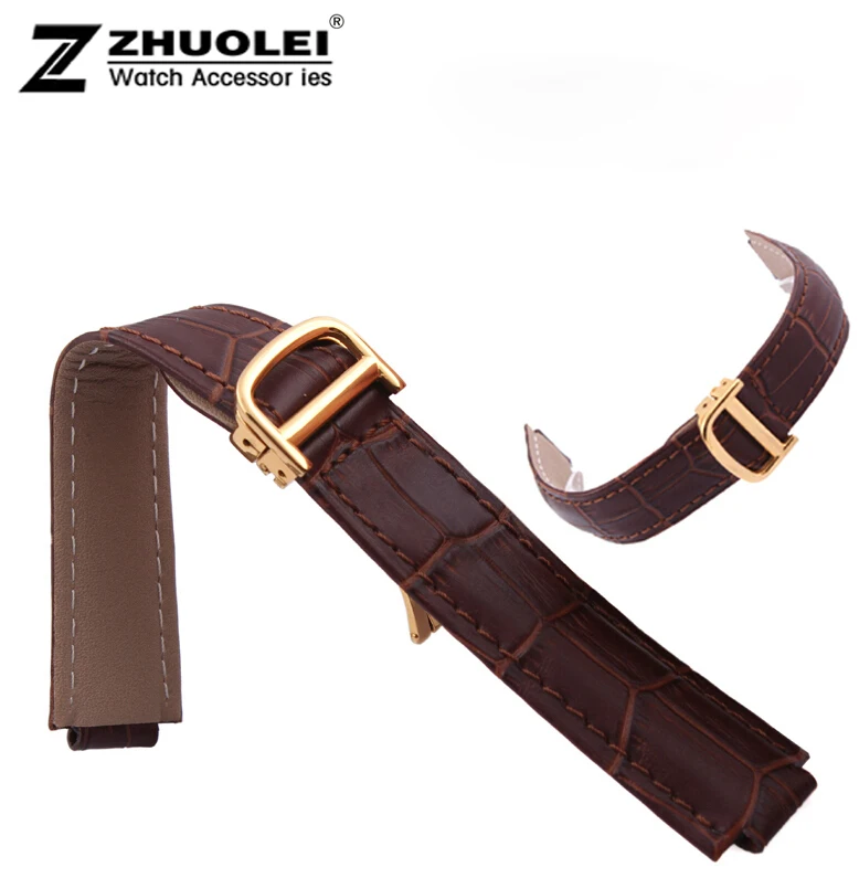18mm(11mm Watch Lug) High Quality Brown Genuine Leather Watch Band