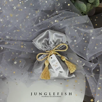 

2018 luxury grey wedding candy boxes with tassel tags event party supplies 9.5*12cm gift bags pouch product packaging bags decor