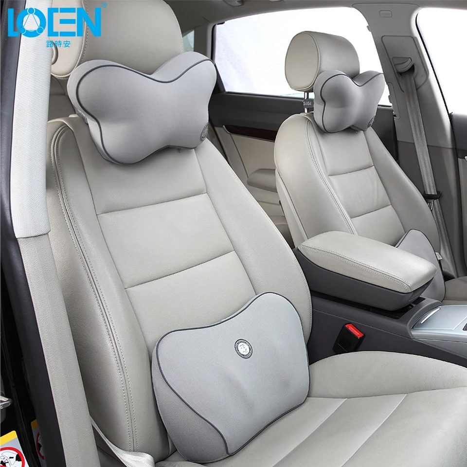 Hoge Kwaliteit Auto Nek Kussen Taille Ondersteuning Set Auto Lendensteun  Rugsteun Set Auto Seat Cover Kussen Zwart/ rood/Beige/Grijs|car neck  cushion|car neckcar lumbar - AliExpress