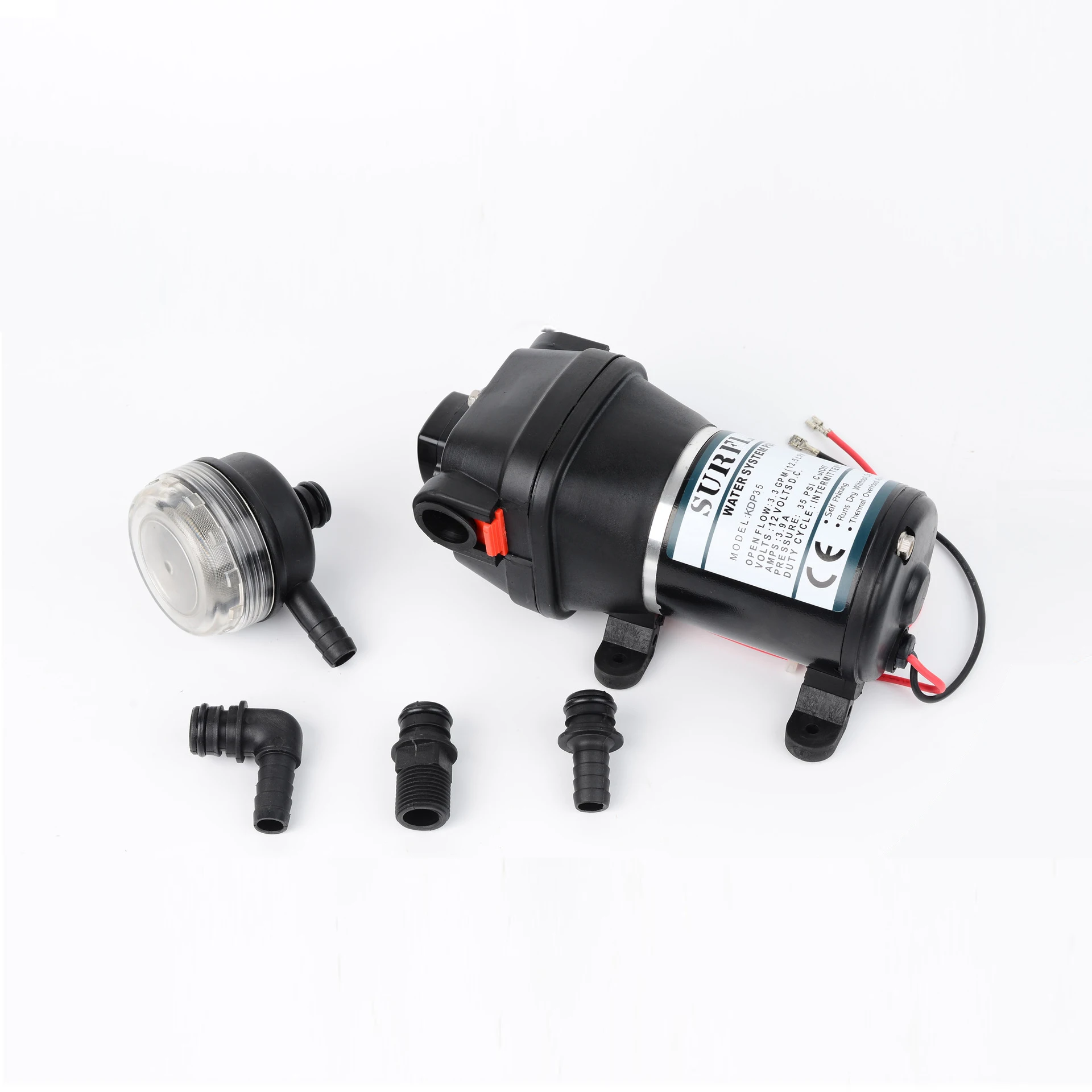 SURFLO 24V DC Electric Four Chamber Diaphragm Pump 12.5LPM With Automatic Pressure Switch