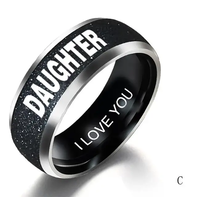 Love Mom Dad Son Daughter Ring For Couple Family Women Titanium Steel New Trendy Rings Jewelry